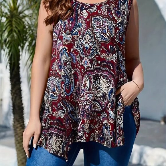 Women's Plus Size Stylish Trendy Fashion Summer Holiday Vacation Tank Top 20W - Picture 3 of 9